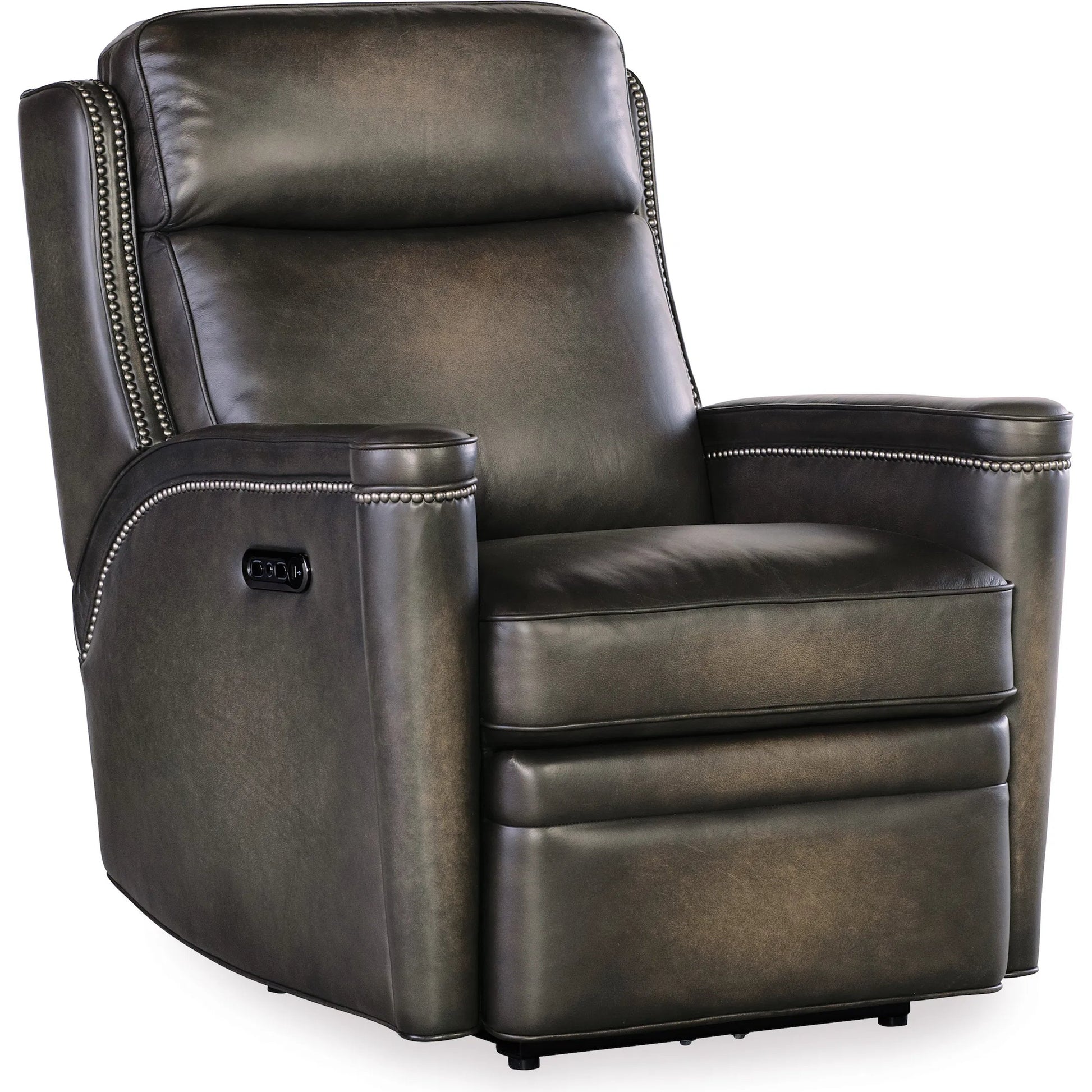Hamilton Power Recliner with Power Headrest by Hooker Furniture in grey. Made from unique in a traditional style.