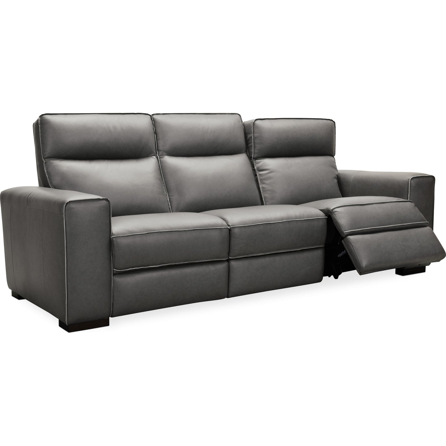 001 SI-1748460 | Primary Silo | Braeburn Power Sofa with Power Headrest by Hooker Furniture in rangers gravel. Made from leather in a traditional style.