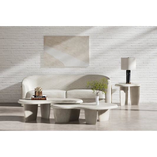 Ashlar End Table by A.R.T. Furniture in bisque. Made from parawood solids, birch veneers, resin in a transitional style.