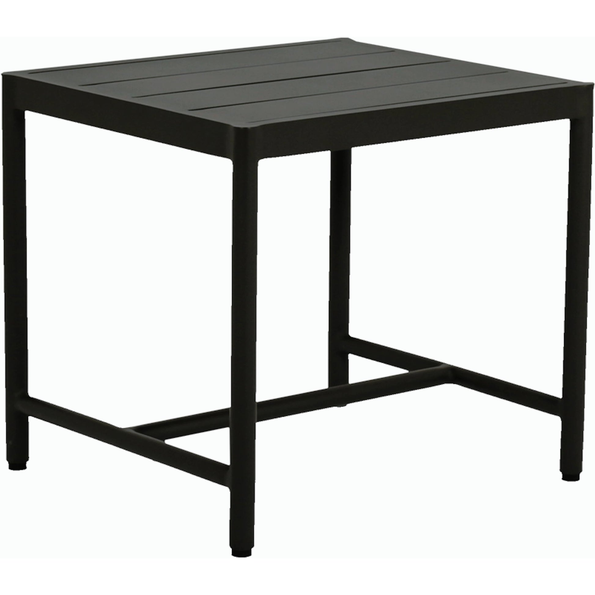 Pietra Outdoor End Table by Sunset West in graphite. Made from olefin rope in a modern style.