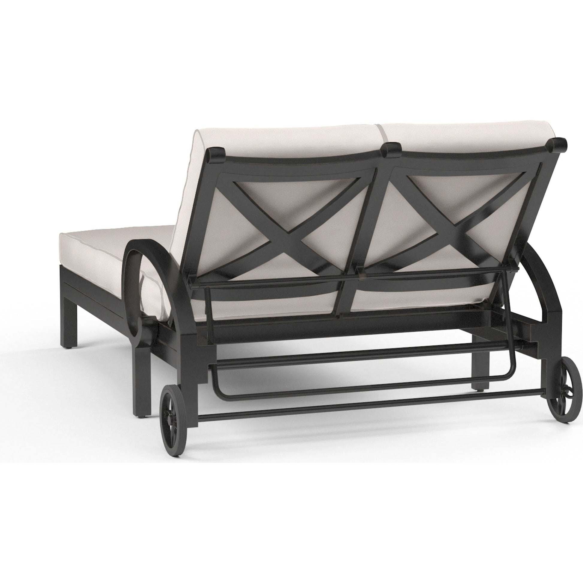 Monterey Outdoor Double Chaise by Sunset West in browns. Made from aluminum in a cottage & farmhouse style.