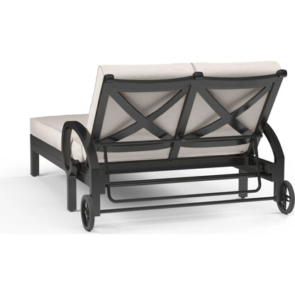 Monterey Outdoor Double Chaise by Sunset West in browns. Made from aluminum in a cottage & farmhouse style.