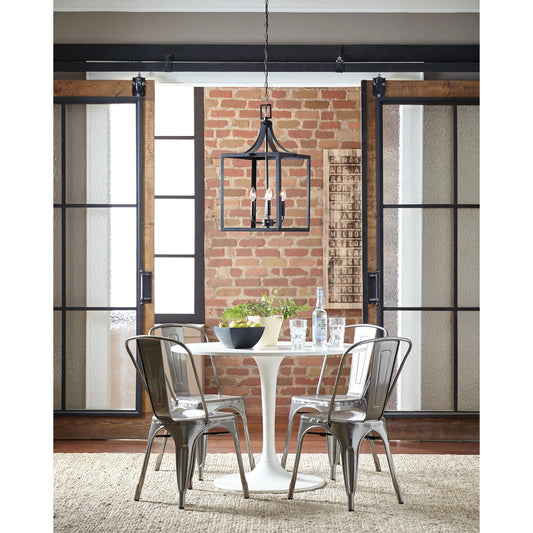 Labette Large Four Light Hall / Foyer by Visual Comfort & Co. in black. Made from steel in a unique style.