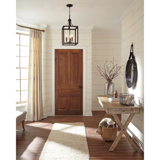 Labette Small Three Light Hall / Foyer by Visual Comfort & Co. in black. Made from steel in a unique style.