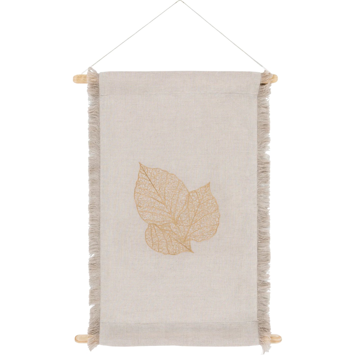 001 SI-1905614 | Primary Silo | Leaf Wall Hanging - 22197 by Surya in oatmeal, wheat. Made from 55% cotton, 45% linen, 100% wood in a cottage & farmhouse style.