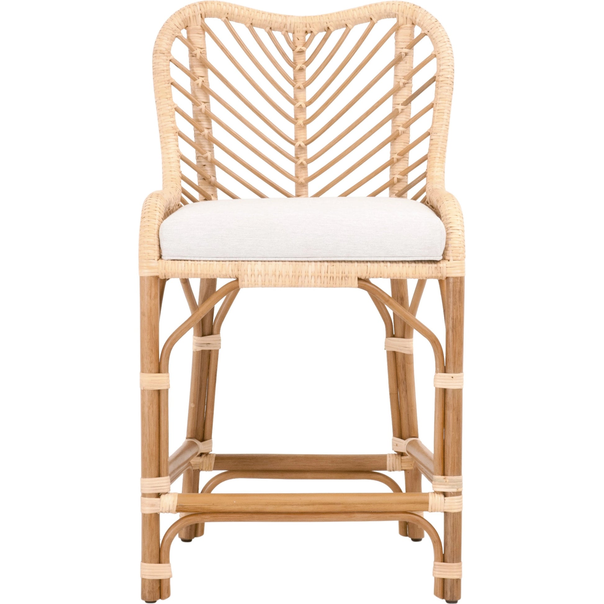 Laguna Counter Stool by Essentials For Living in white. Made from polyethylene, 100% olefin fabric, foam in a coastal style.