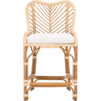 Laguna Counter Stool by Essentials For Living in white. Made from polyethylene, 100% olefin fabric, foam in a coastal style.