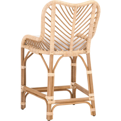 Laguna Counter Stool by Essentials For Living in white. Made from polyethylene, 100% olefin fabric, foam in a coastal style.