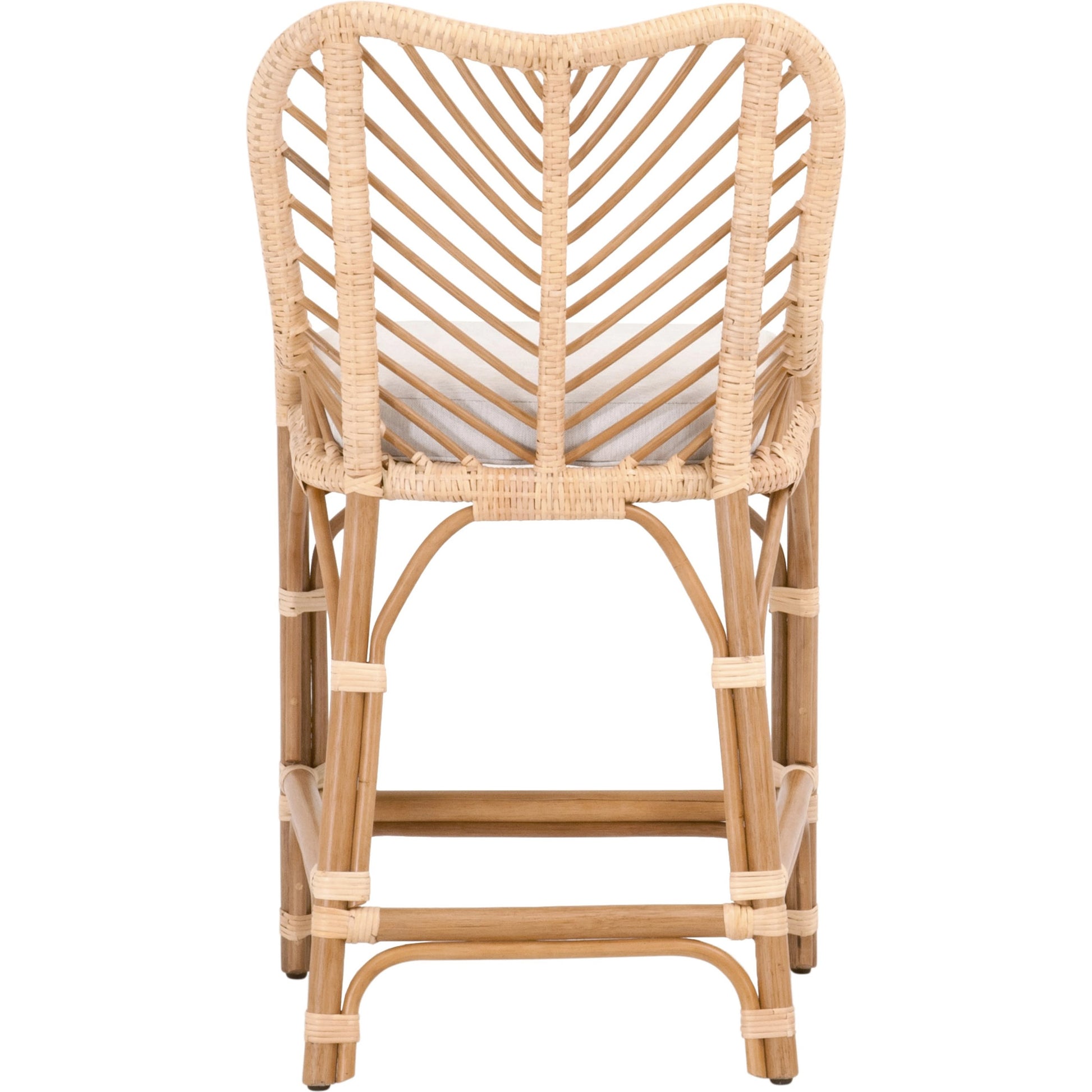 Laguna Counter Stool by Essentials For Living in white. Made from polyethylene, 100% olefin fabric, foam in a coastal style.