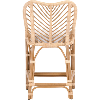 Laguna Counter Stool by Essentials For Living in white. Made from polyethylene, 100% olefin fabric, foam in a coastal style.