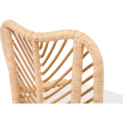 Laguna Counter Stool by Essentials For Living in white. Made from polyethylene, 100% olefin fabric, foam in a coastal style.