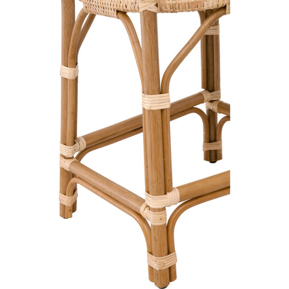 Laguna Counter Stool by Essentials For Living in white. Made from polyethylene, 100% olefin fabric, foam in a coastal style.