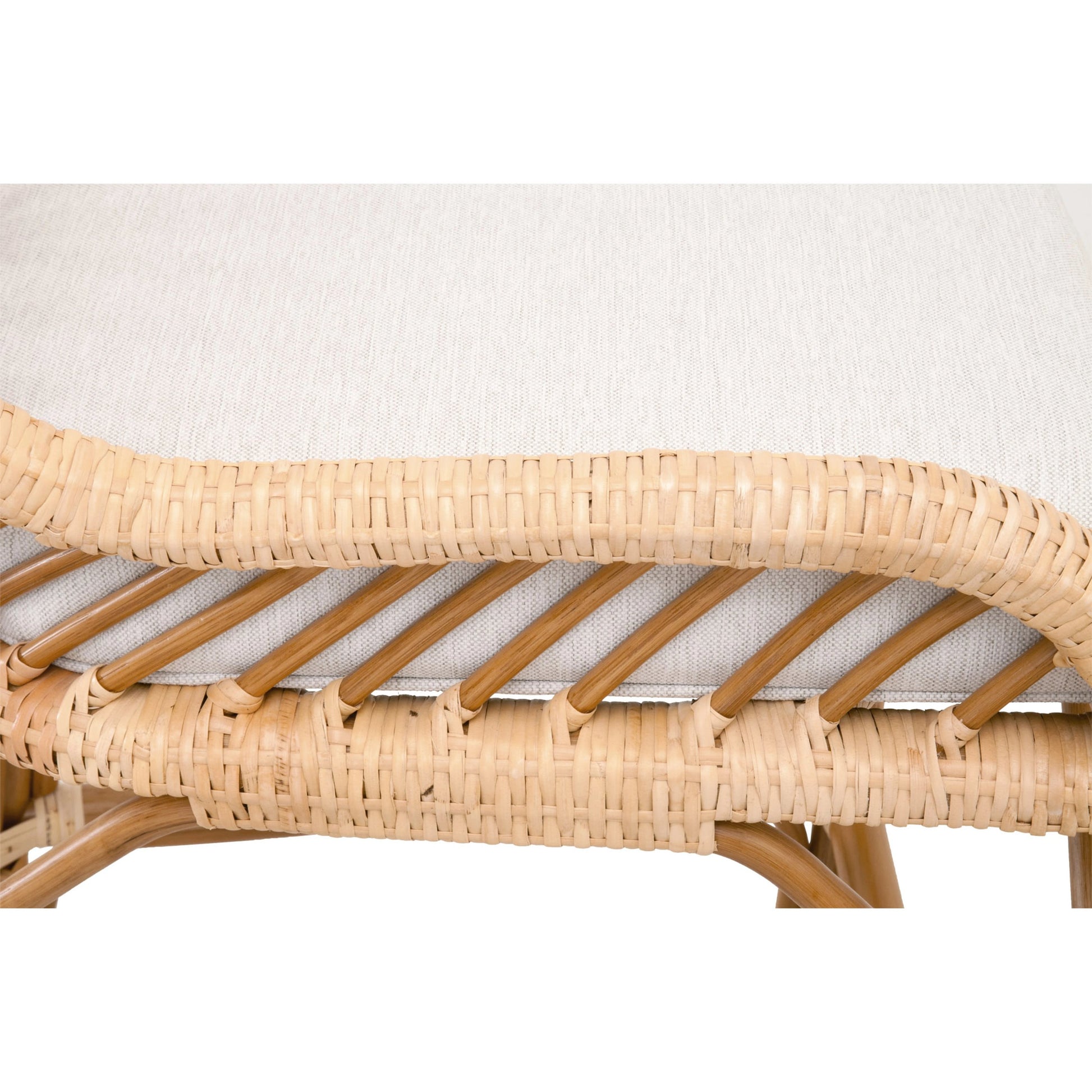 Laguna Counter Stool by Essentials For Living in white. Made from polyethylene, 100% olefin fabric, foam in a coastal style.