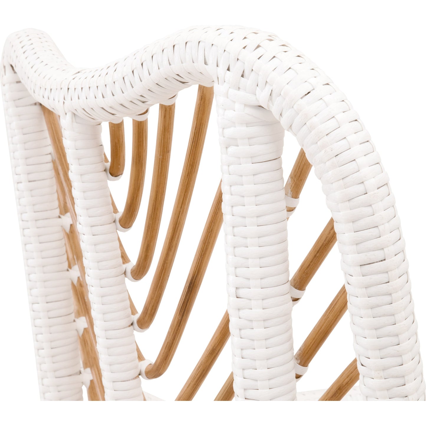 004 SI-1826873 | Closeup | Laguna Counter Stool by Essentials For Living in white. Made from polyethylene, 100% olefin fabric, foam in a coastal style.