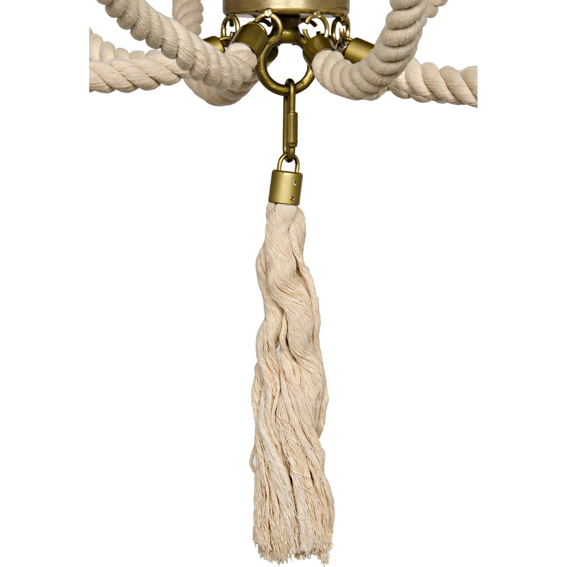 Alec Chandelier by Noir in antique brass. Made from metal, rope in a transitional style.