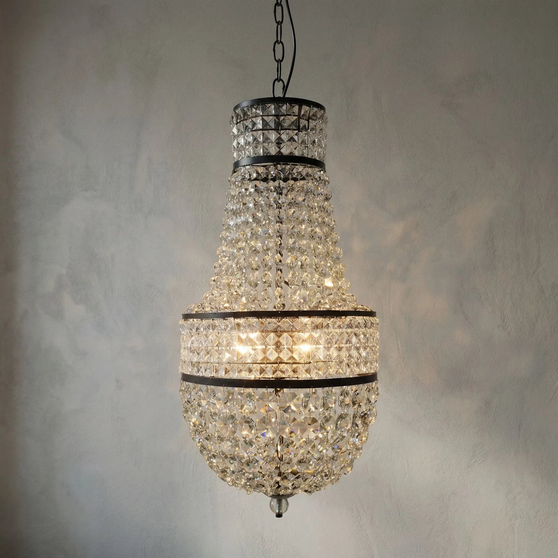 Anna Chandelier by Noir in metal, glass. Made from metal, glass in a modern style.