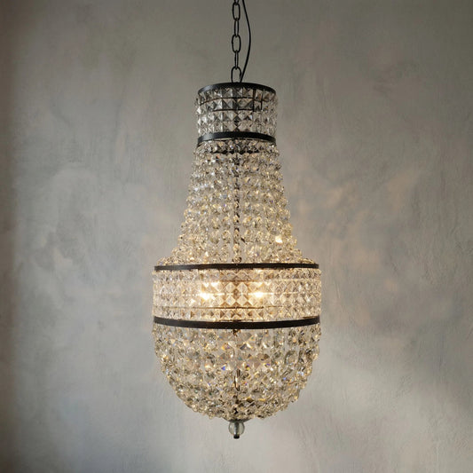 Anna Chandelier by Noir in metal, glass. Made from metal, glass in a modern style.