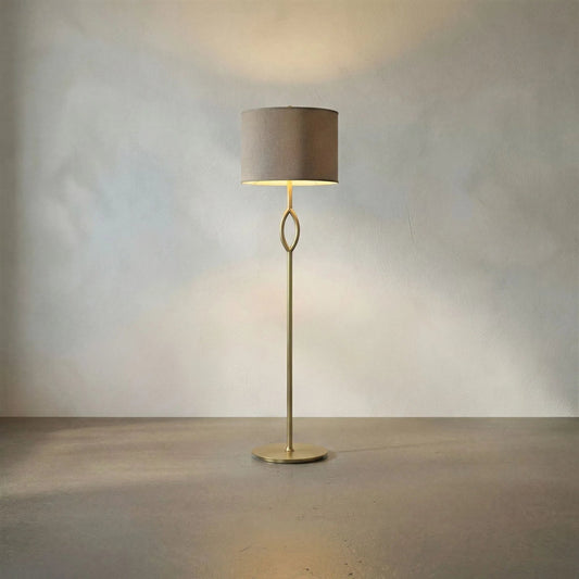 Ridge Floor Lamp by Noir in antique brass. Made from metal in a transitional style.