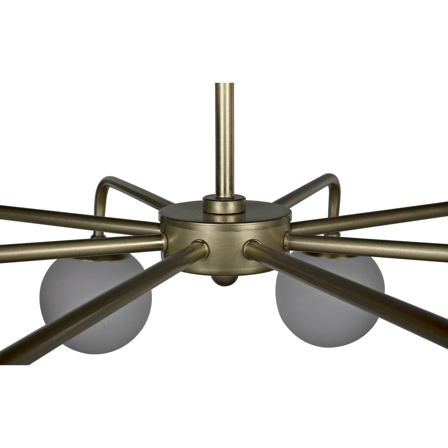 006 S-335008 | Closeup | Larenta Chandelier by Noir in antique brass. Made from metal, glass in a modern style.