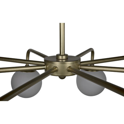 Larenta Chandelier by Noir in antique brass. Made from metal, glass in a modern style.