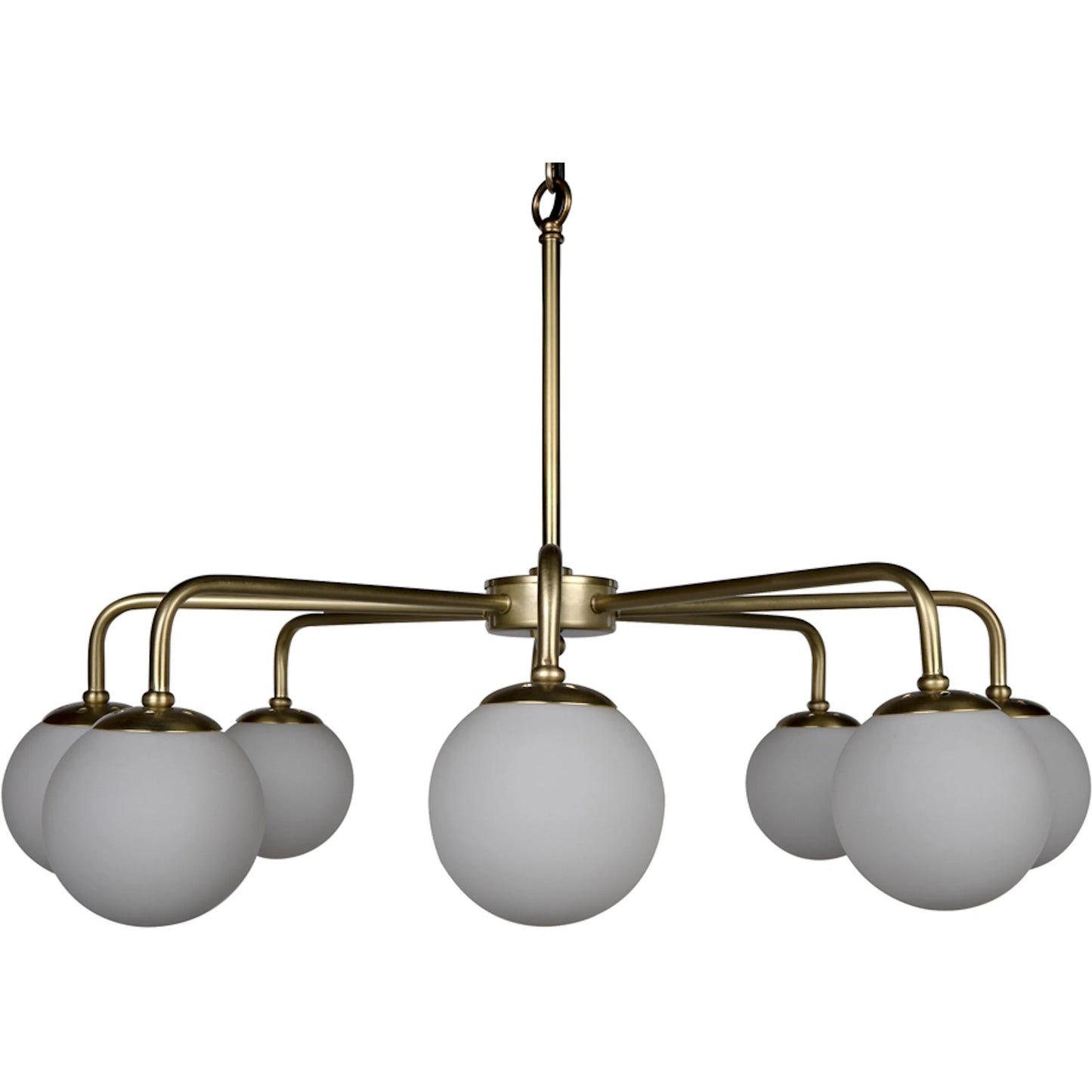 010 S-335008 | Primary Silo | Larenta Chandelier by Noir in antique brass. Made from metal, glass in a modern style.