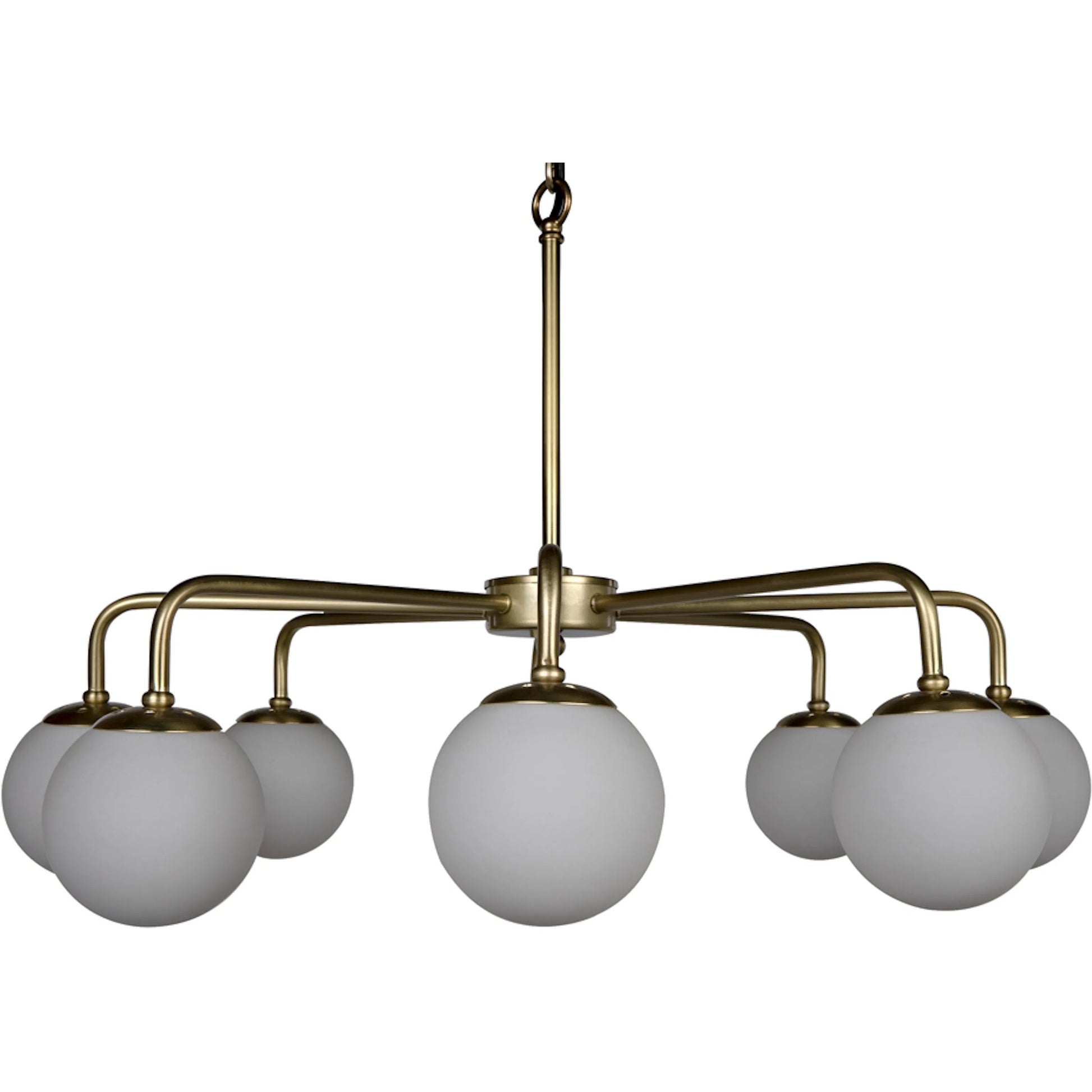 Larenta Chandelier by Noir in antique brass. Made from metal, glass in a modern style.