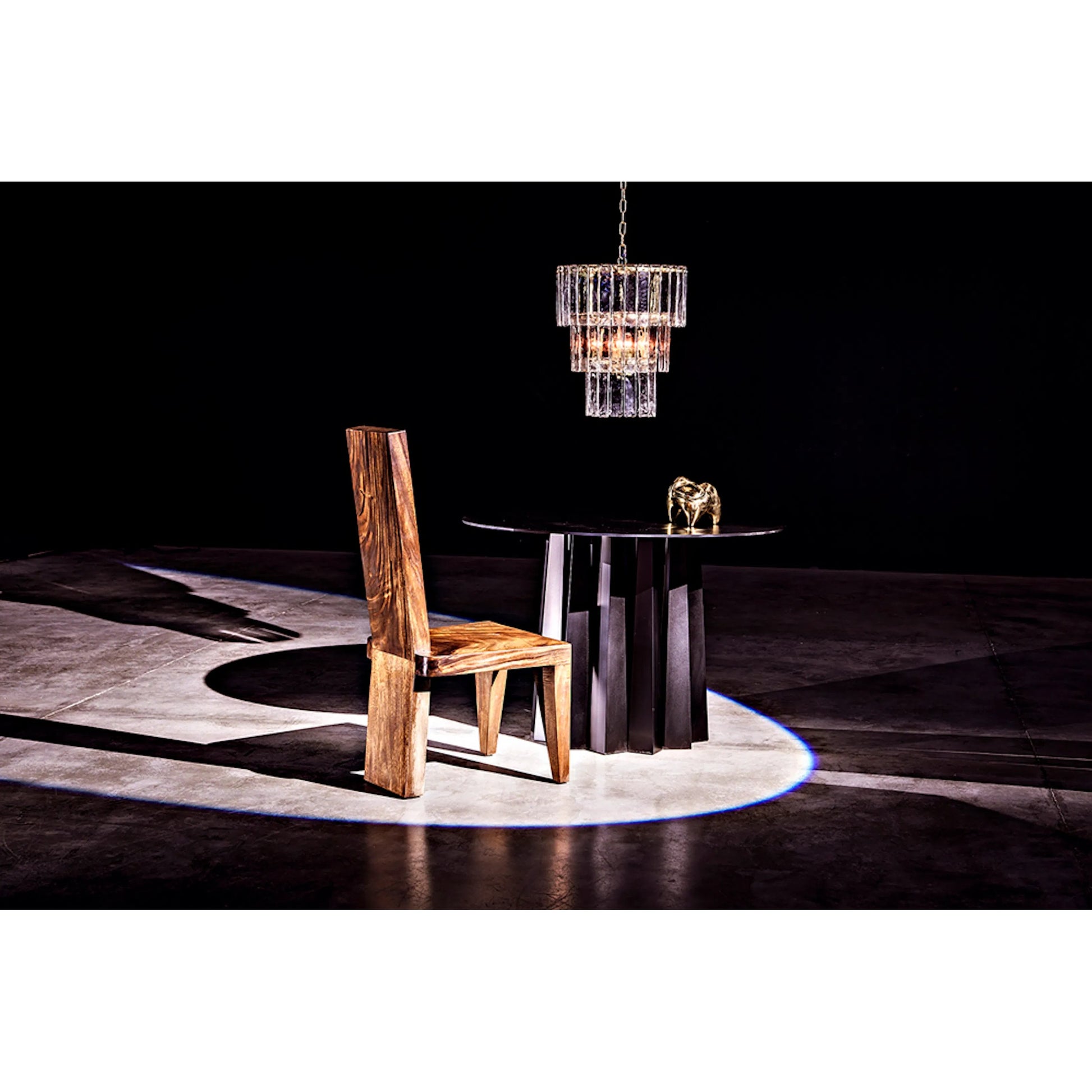 Bruna Chandelier by Noir in antique brass. Made from metal in a modern style.