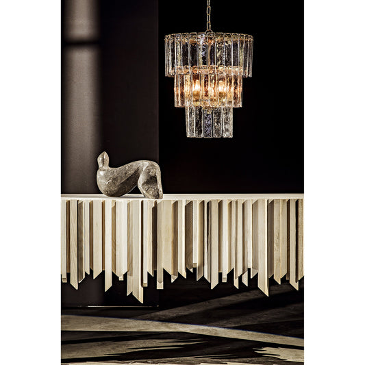 Bruna Chandelier by Noir in antique brass. Made from metal in a modern style.