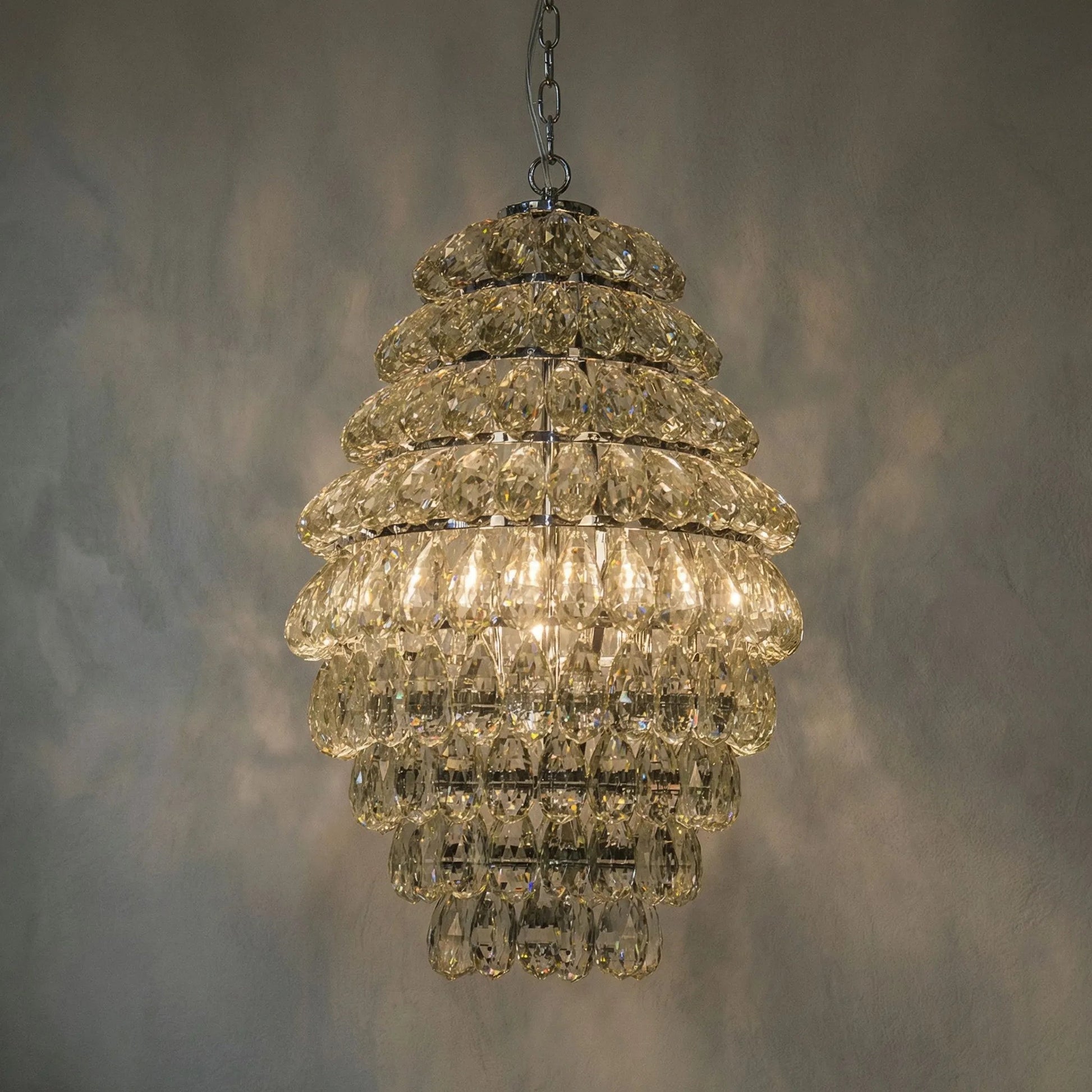Illumination Chandelier by Noir in chrome. Made from metal, glass in a modern style.