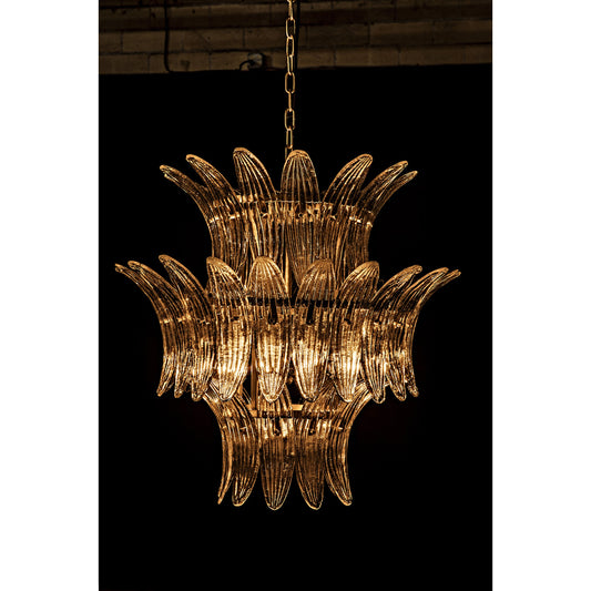 King Chandelier by Noir in antique brass. Made from metal, glass in a modern style.