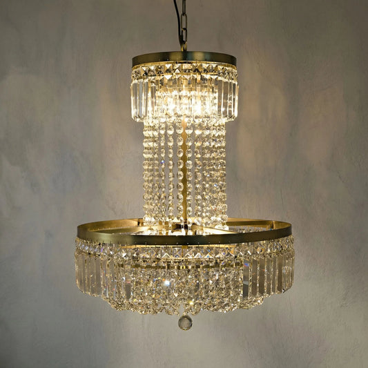 St. Petersburg Chandelier by Noir in antique brass. Made from metal, glass in a traditional style.