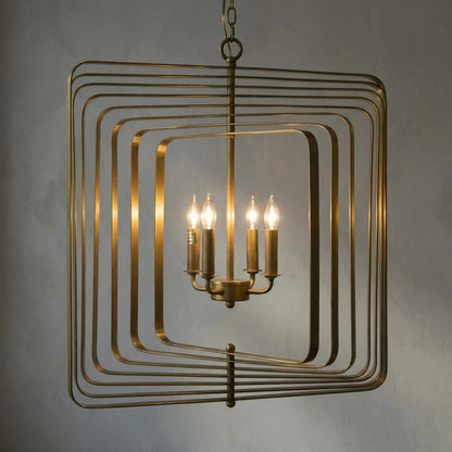 Dimaclema Chandelier by Noir in antique brass. Made from metal in a modern style.