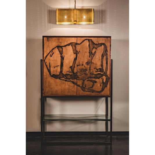 Apollo Lantern by Noir in antique brass. Made from metal in a modern style.
