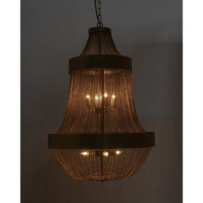 Pavilion Chandelier by Noir in antique brass. Made from metal in a traditional style.