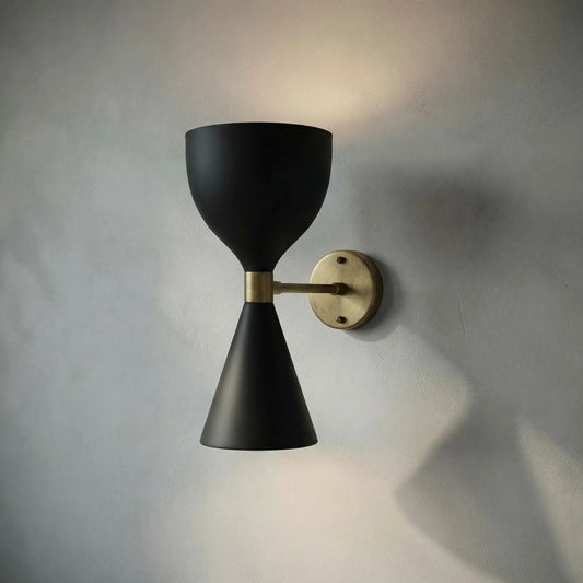 Aegeon Sconce by Noir in matte black. Made from metal in a modern style.