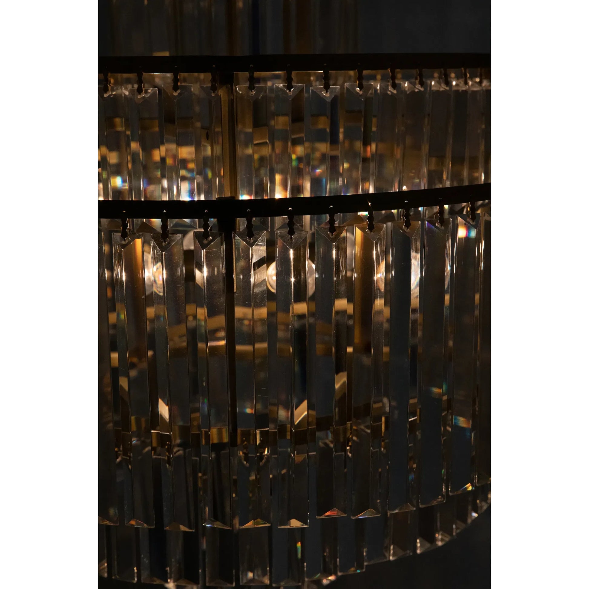 Quintus Chandelier by Noir in antique brass. Made from metal, glass in a traditional style.