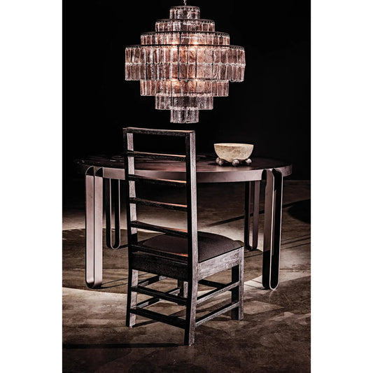 Satellite Chandelier by Noir in matte black. Made from metal, glass in a transitional style.