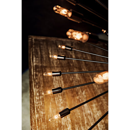 Lamberto Chandelier by Noir in black metal. Made from metal in a modern style.