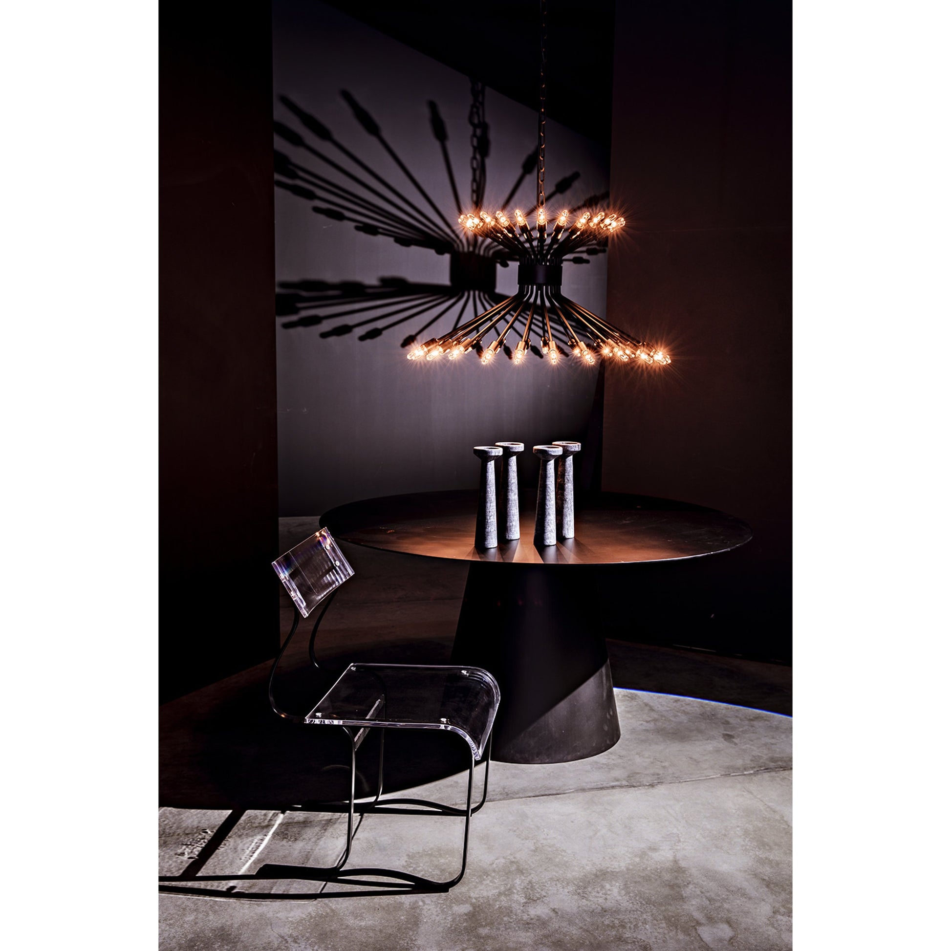 Lamberto Chandelier by Noir in black metal. Made from metal in a modern style.