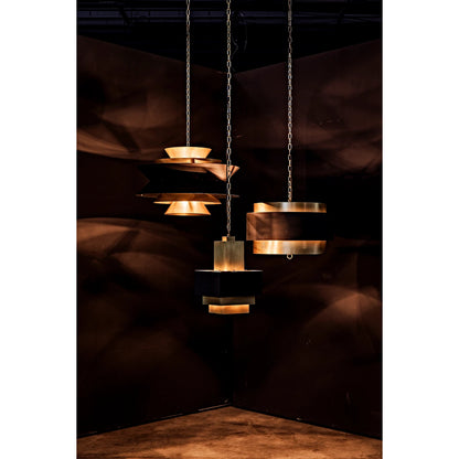 Orion Pendant by Noir in black metal, brass. Made from metal in a modern style.