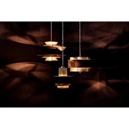 Orion Pendant by Noir in black metal, brass. Made from metal in a modern style.