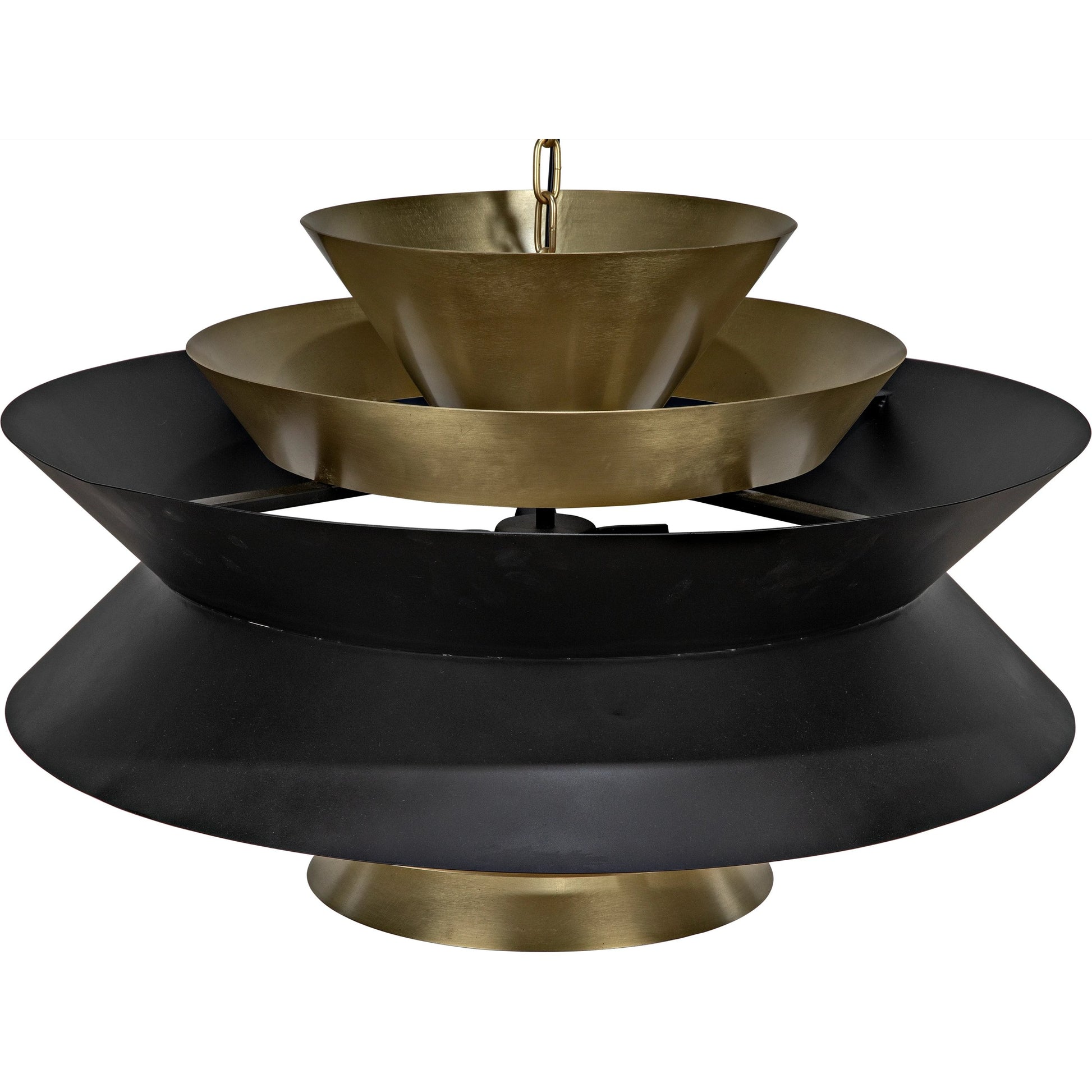 Orion Pendant by Noir in black metal, brass. Made from metal in a modern style.