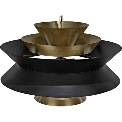 Orion Pendant by Noir in black metal, brass. Made from metal in a modern style.