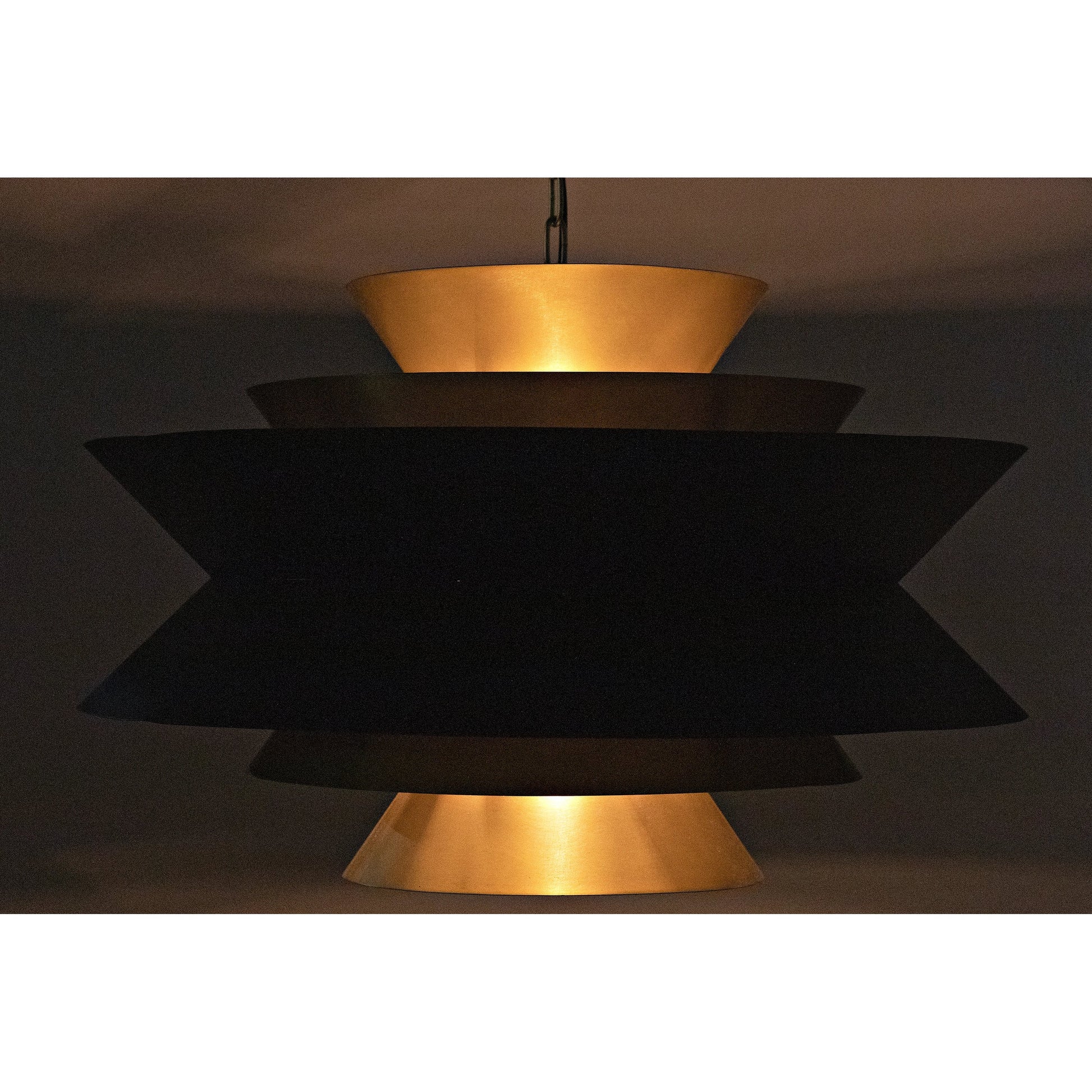 Orion Pendant by Noir in black metal, brass. Made from metal in a modern style.
