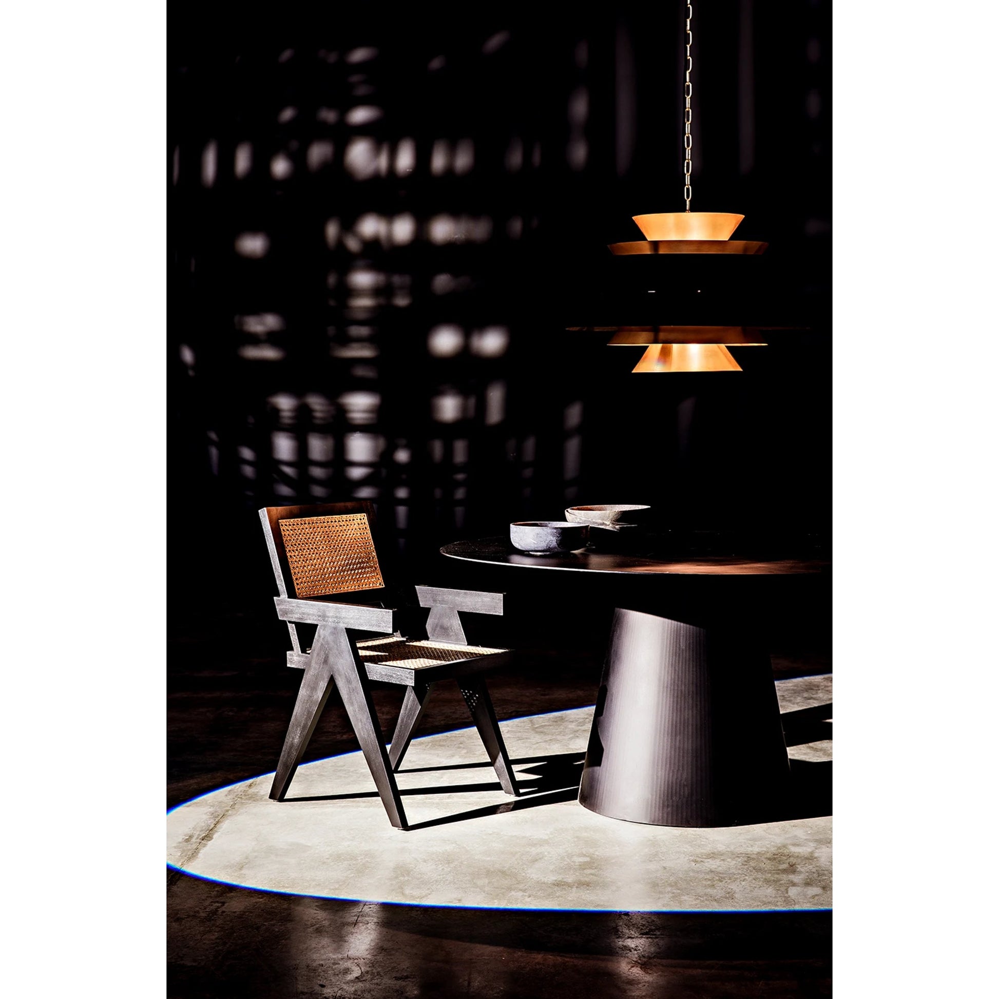 Orion Pendant by Noir in black metal, brass. Made from metal in a modern style.