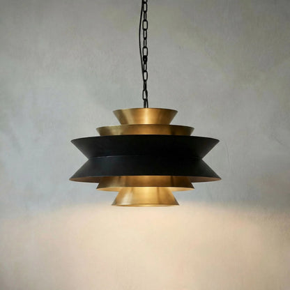 Orion Pendant by Noir in black metal, brass. Made from metal in a modern style.