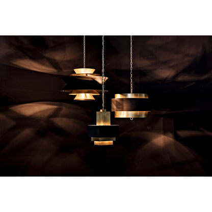 Orion Pendant by Noir in black metal, brass. Made from metal in a modern style.