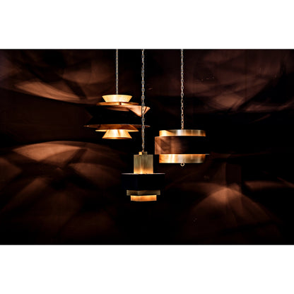 Orion Pendant by Noir in black metal, brass. Made from metal in a modern style.