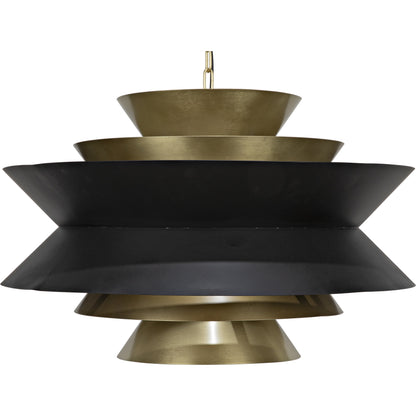 Orion Pendant by Noir in black metal, brass. Made from metal in a modern style.