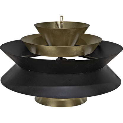 Orion Pendant by Noir in black metal, brass. Made from metal in a modern style.